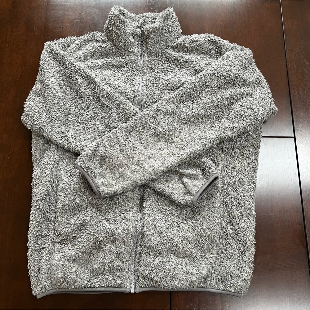 Uniqlo Men Fleece Jacket - grey - size S